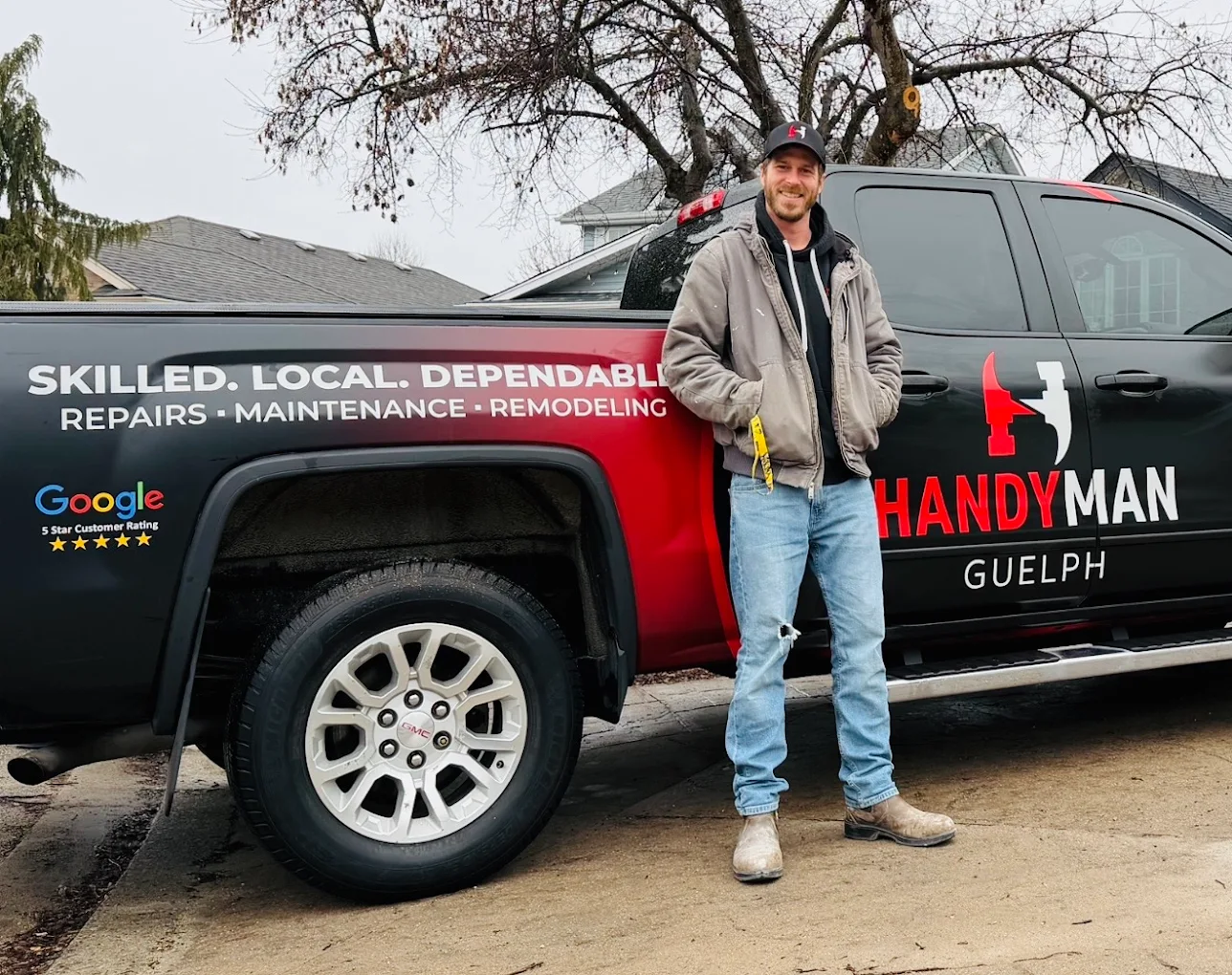 Jake with the Handyman Guelph truck